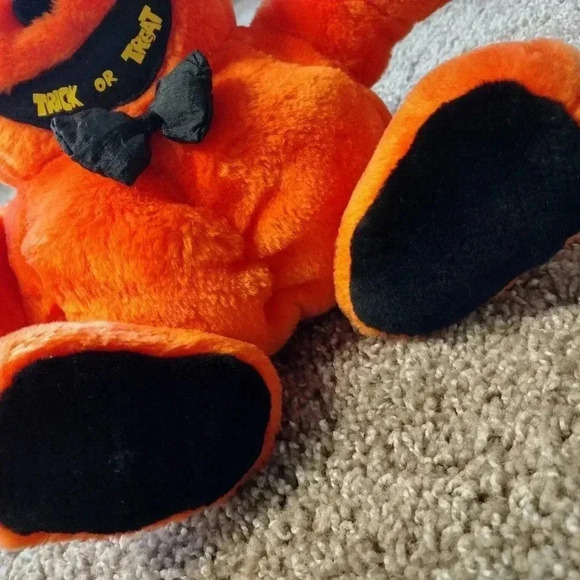 Chrisha Orange Jack O' Lantern pumpkin Playful Plush Vintage 1988 - Picture 10 of 12